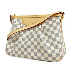 Louis Vuitton Shoulder Bag Damier Azur Siracusa PM N41113 White Women's