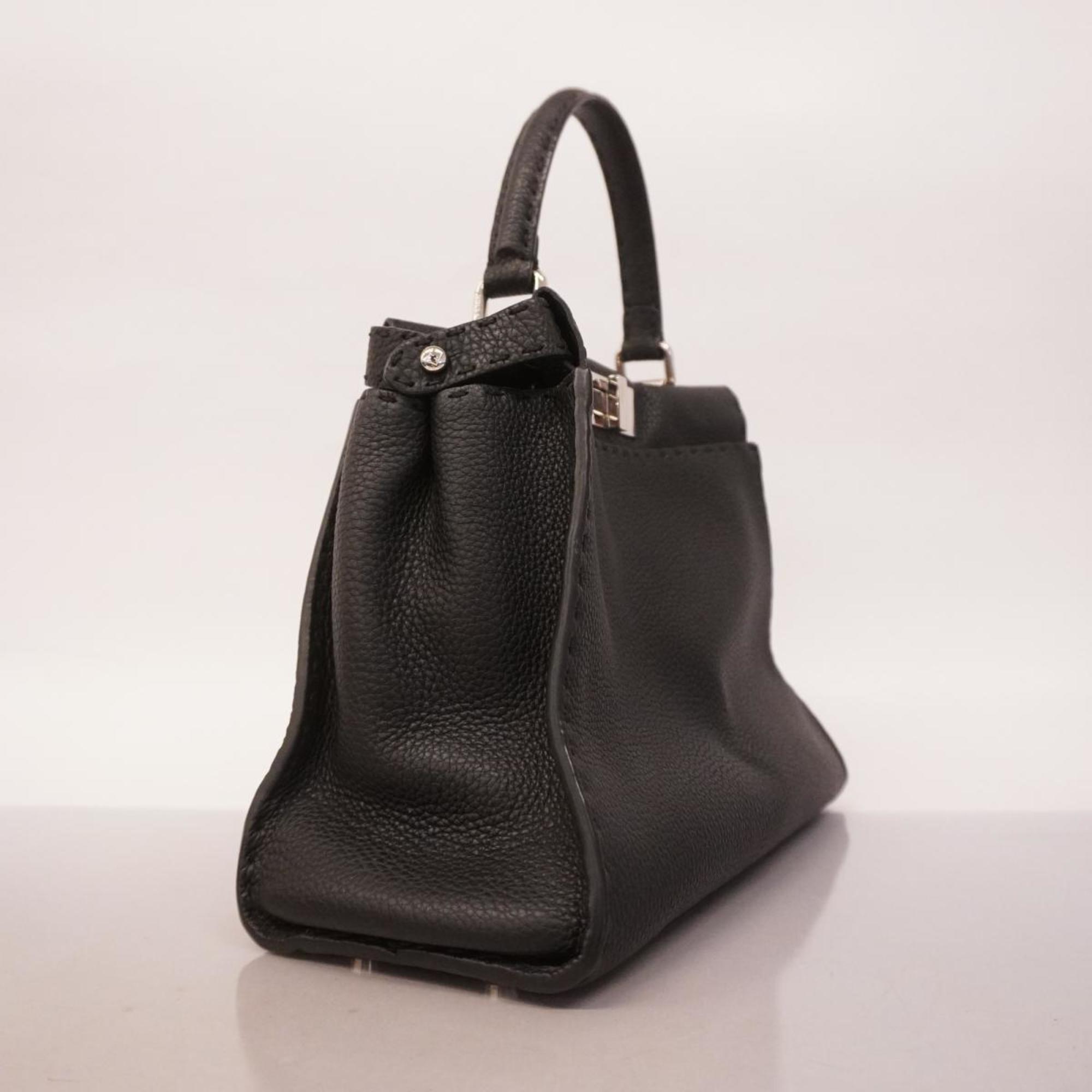 Fendi handbag Selleria Peekaboo leather black ladies