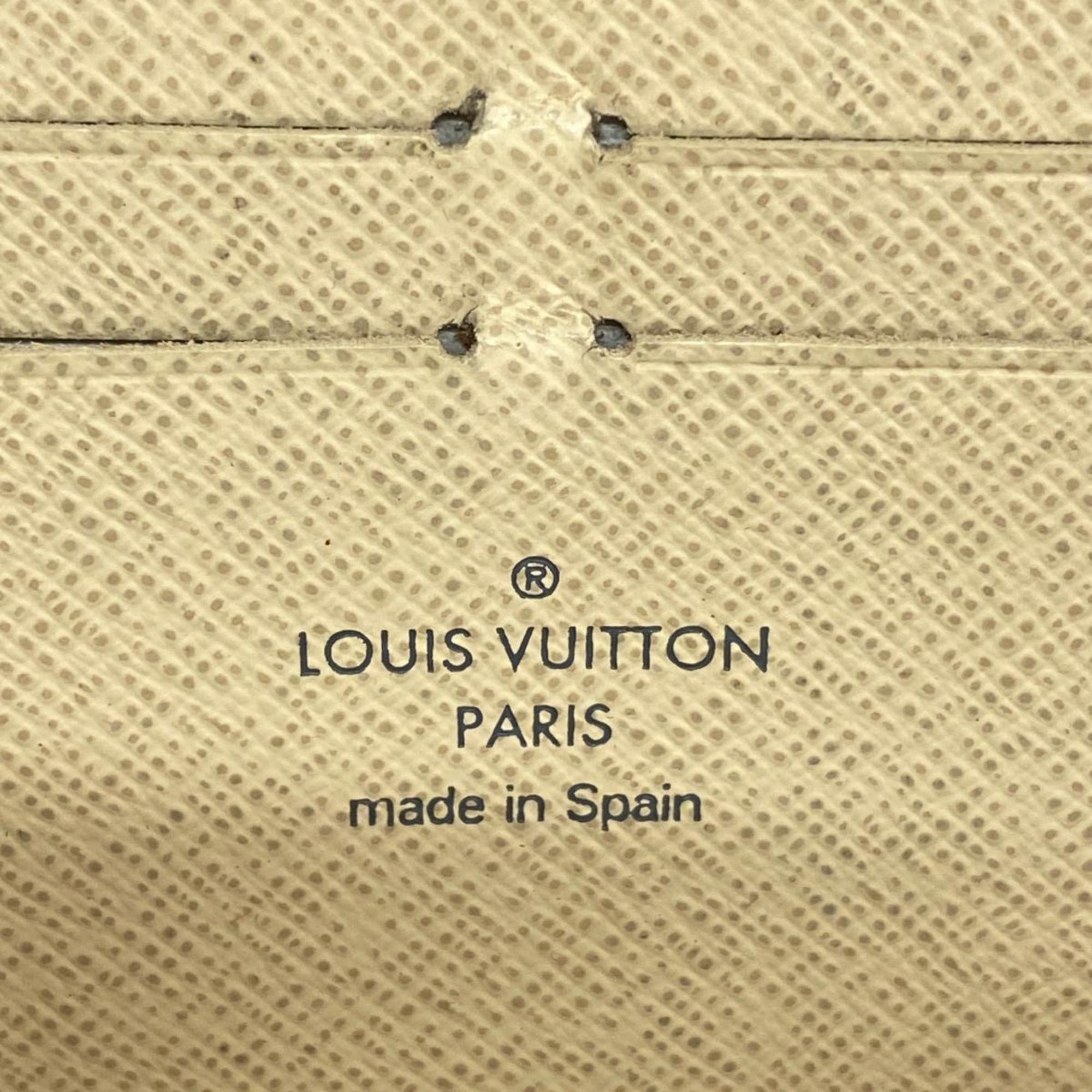 Louis Vuitton Long Wallet Damier Azur Portefeuille Clemence N61210 White Ladies