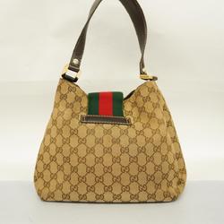 Gucci Shoulder Bag GG Canvas Sherry Line 211934 Brown Beige Women's