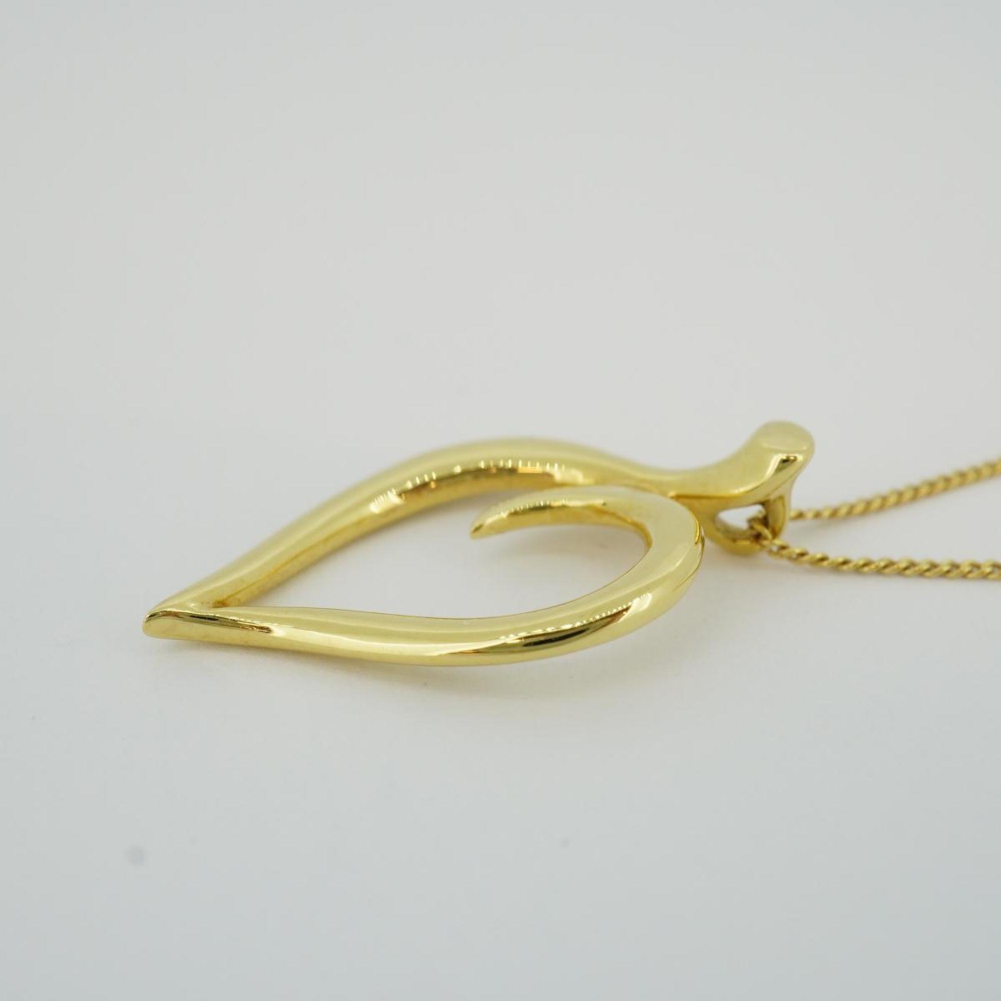 Tiffany Necklace Leaf K18YG Yellow Gold Women's