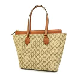 Gucci Tote Bag GG Supreme 415721 Leather Brown Women's