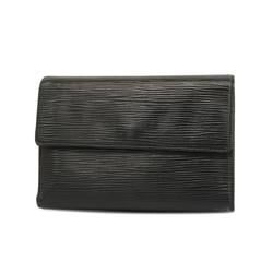 Louis Vuitton Tri-fold Wallet Epi Porte Tresor Etui Papier M63712 Noir Men's Women's