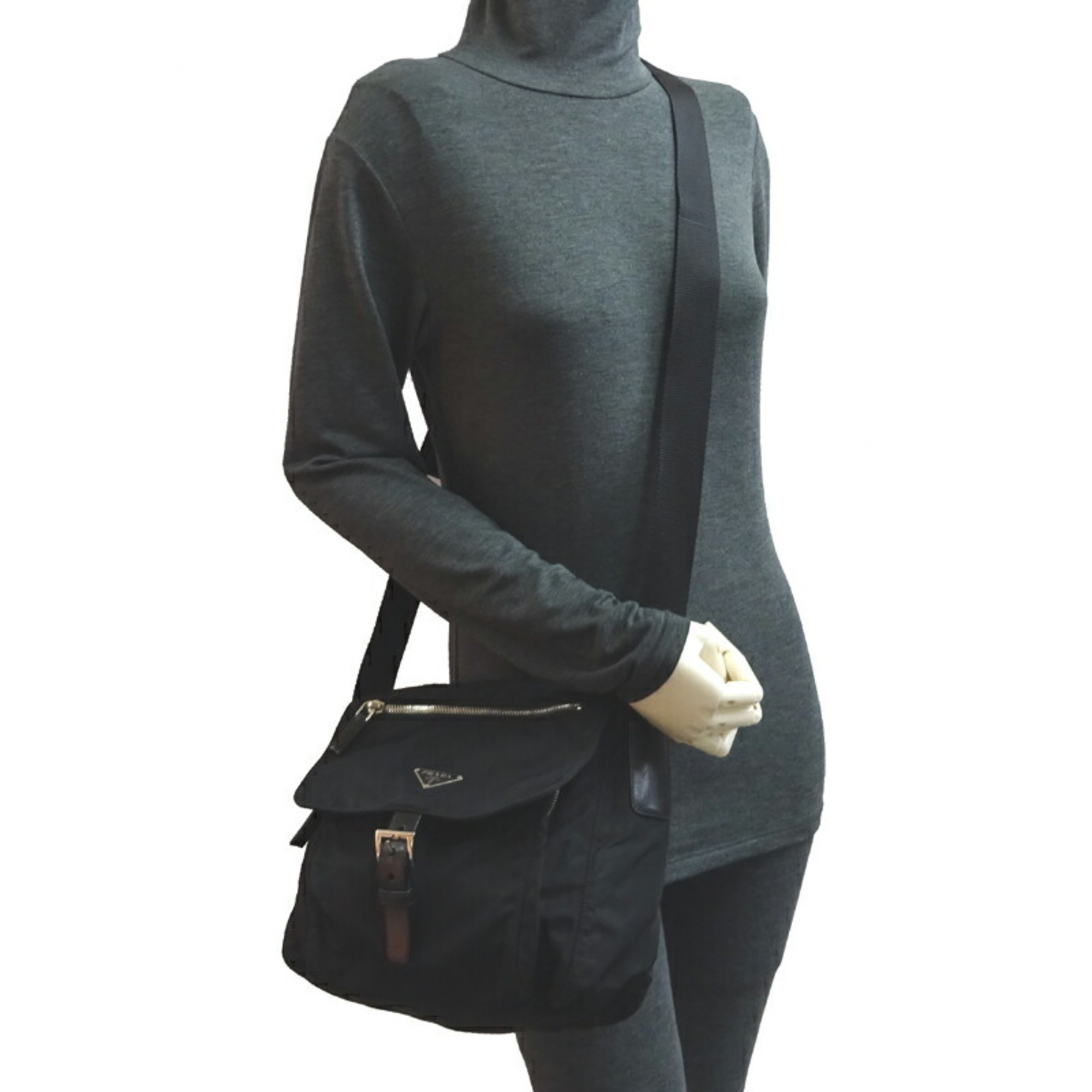 Prada Women's Nylon Shoulder Bag NERO