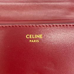 Celine Tri-fold Wallet Triomphe Leather Red Women's
