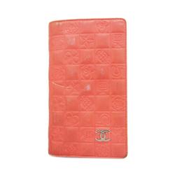 Chanel Long Wallet Icon Lambskin Pink Women's