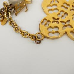 Louis Vuitton Keychain Monogram Flower Ivy M67930 Gold Women's