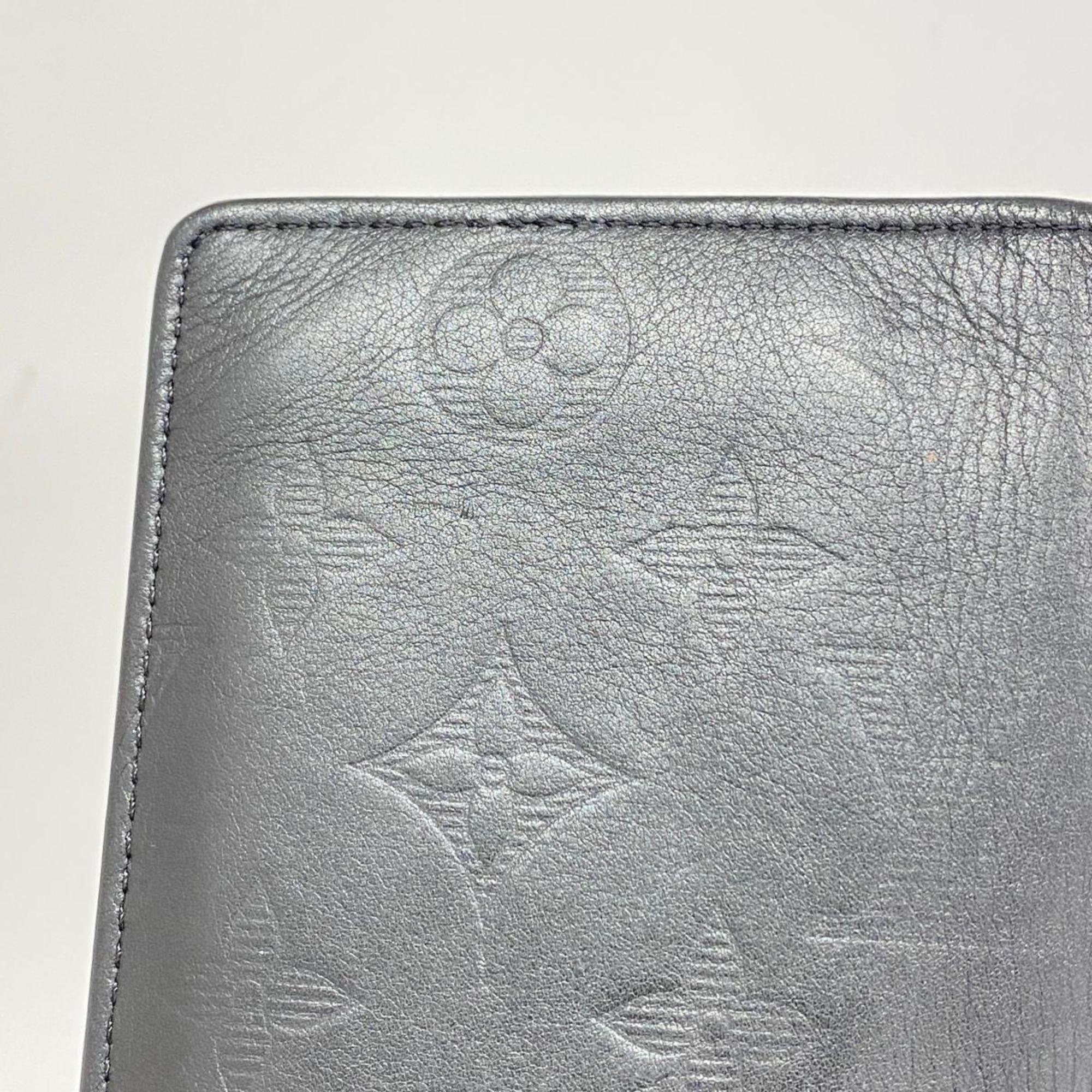 Louis Vuitton Long Wallet Monogram Shadow Portefeuille Brazza M62900 Black Men's