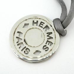 Hermes Necklace Serie Metal Satin Silver Women's