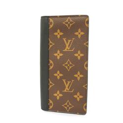 Louis Vuitton Long Wallet Monogram Macassar Portefeuille Brazza M69410 Brown Men's