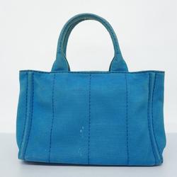 Prada handbag canapa canvas blue ladies