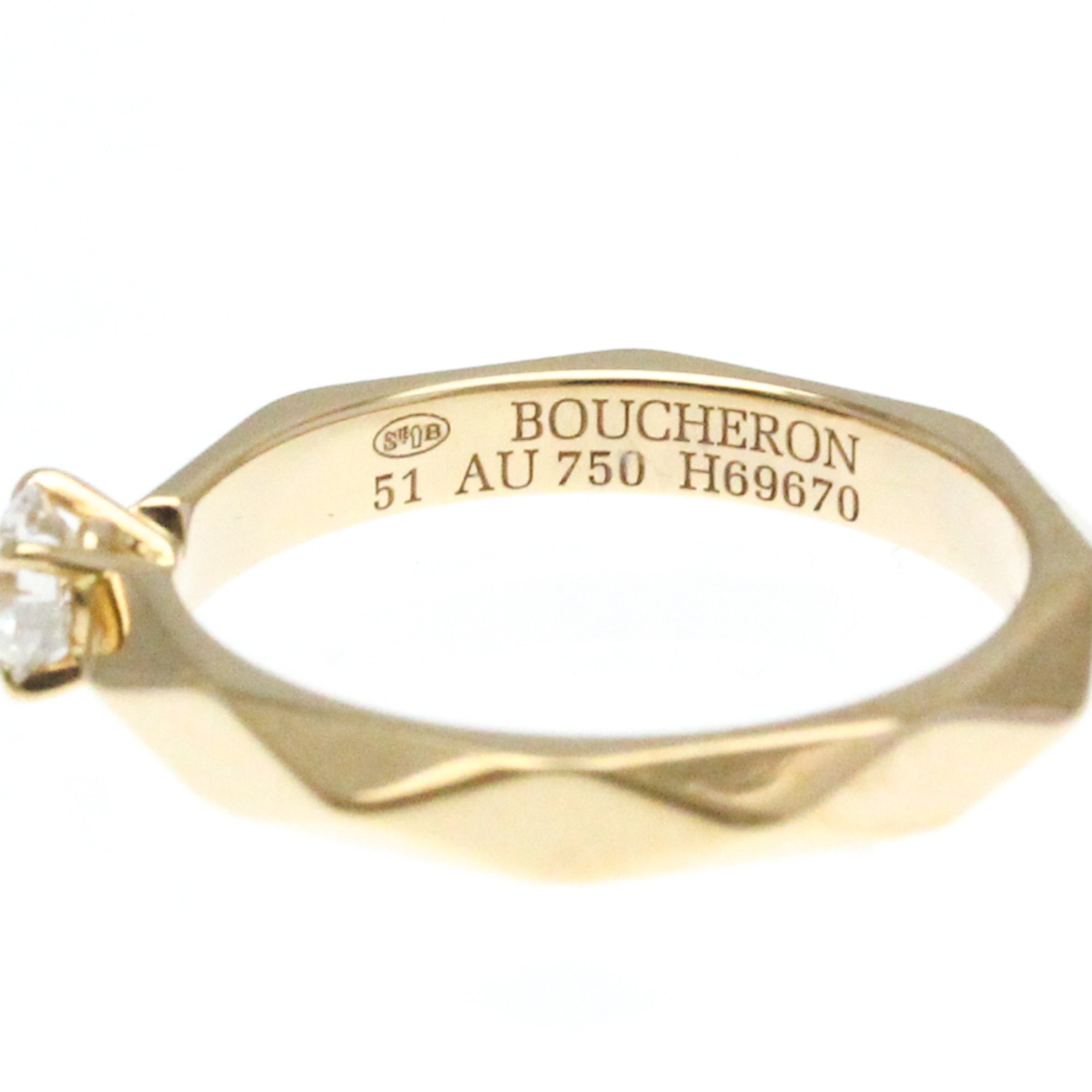 Boucheron Facette Ring 1P Diamond Pink Gold (18K) Fashion Diamond Band Ring Pink Gold