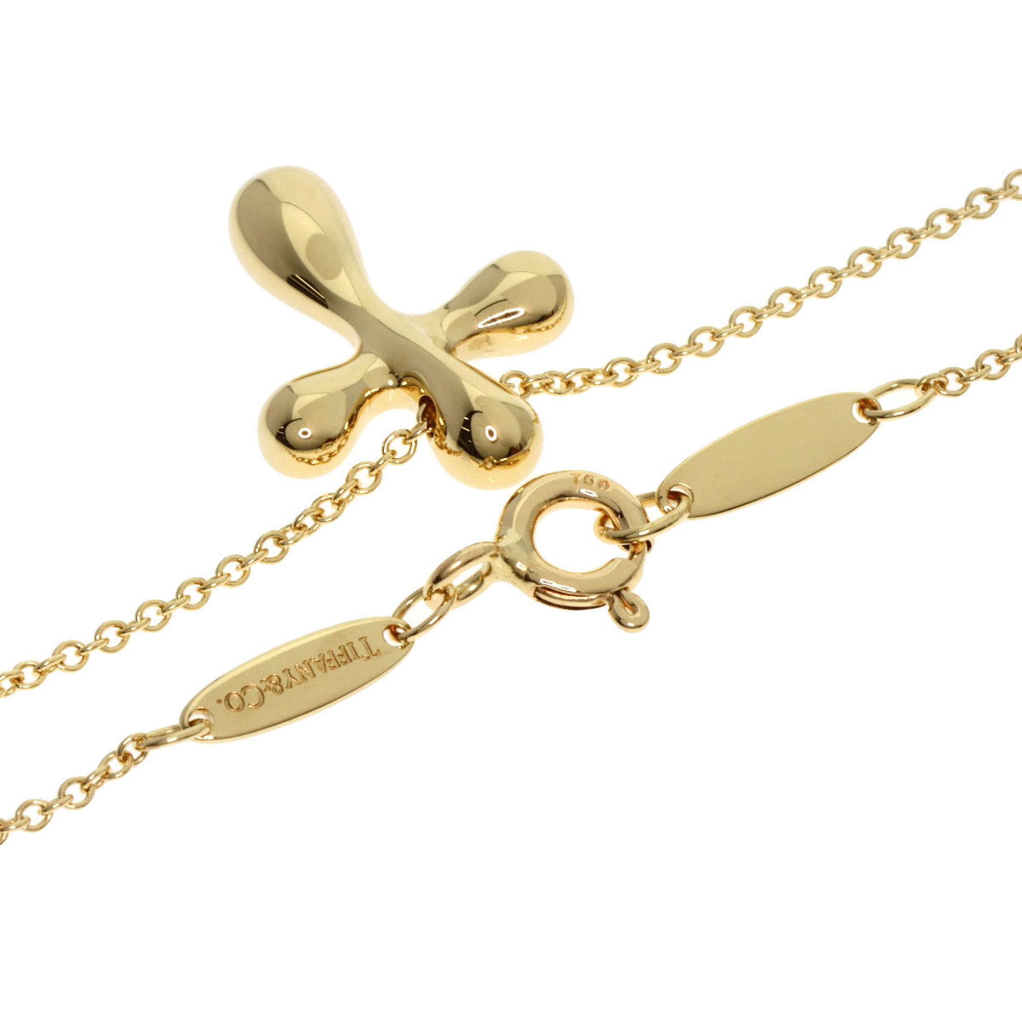 Tiffany Small Cross Necklace K18 Yellow Gold Women's TIFFANY&Co.