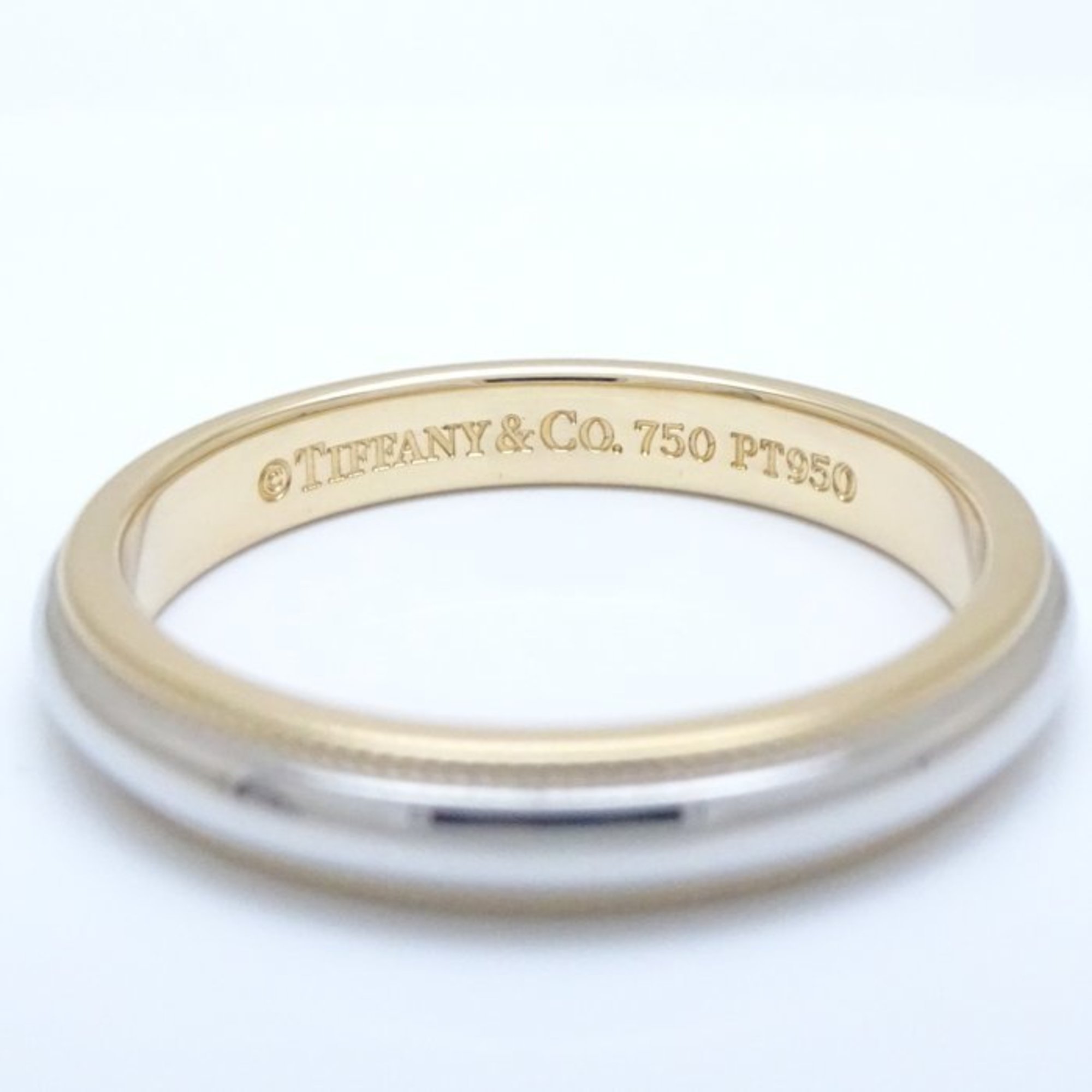 TIFFANY&Co. Tiffany Milgrain Ring, Combination Color, K18YG Yellow Gold x Pt950 Platinum, 291614