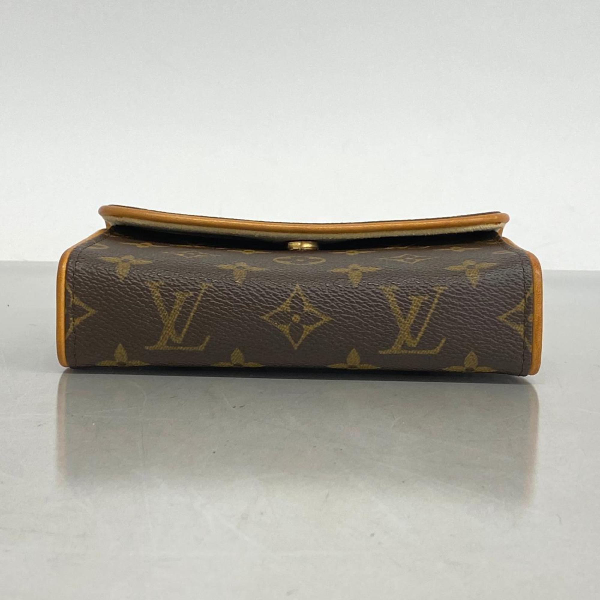Louis Vuitton Pochette Monogram Florentine M51855 Brown Ladies