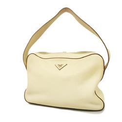 Prada Shoulder Bag Leather White Women's
