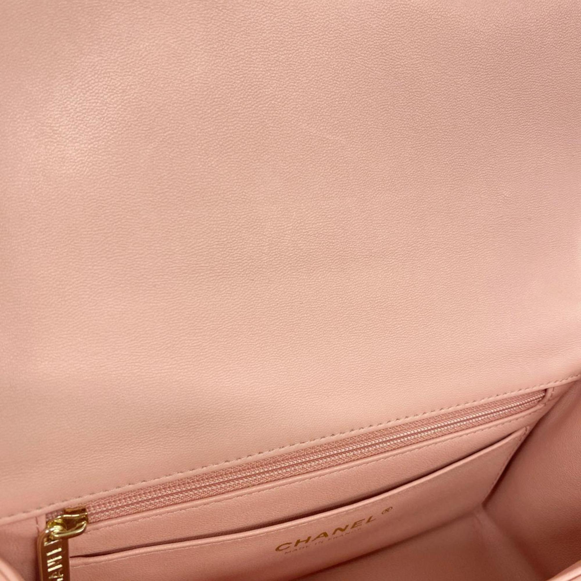 Chanel handbag, Matelasse, chain shoulder, lambskin, pink, ladies