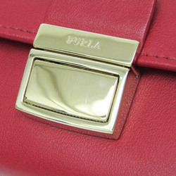 Furla Women's Leather Chain/Shoulder Wallet Red Color