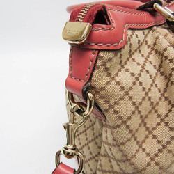 Gucci Sukey Diamante 247902 Women's Canvas,Leather Handbag,Shoulder Bag Beige,Pink