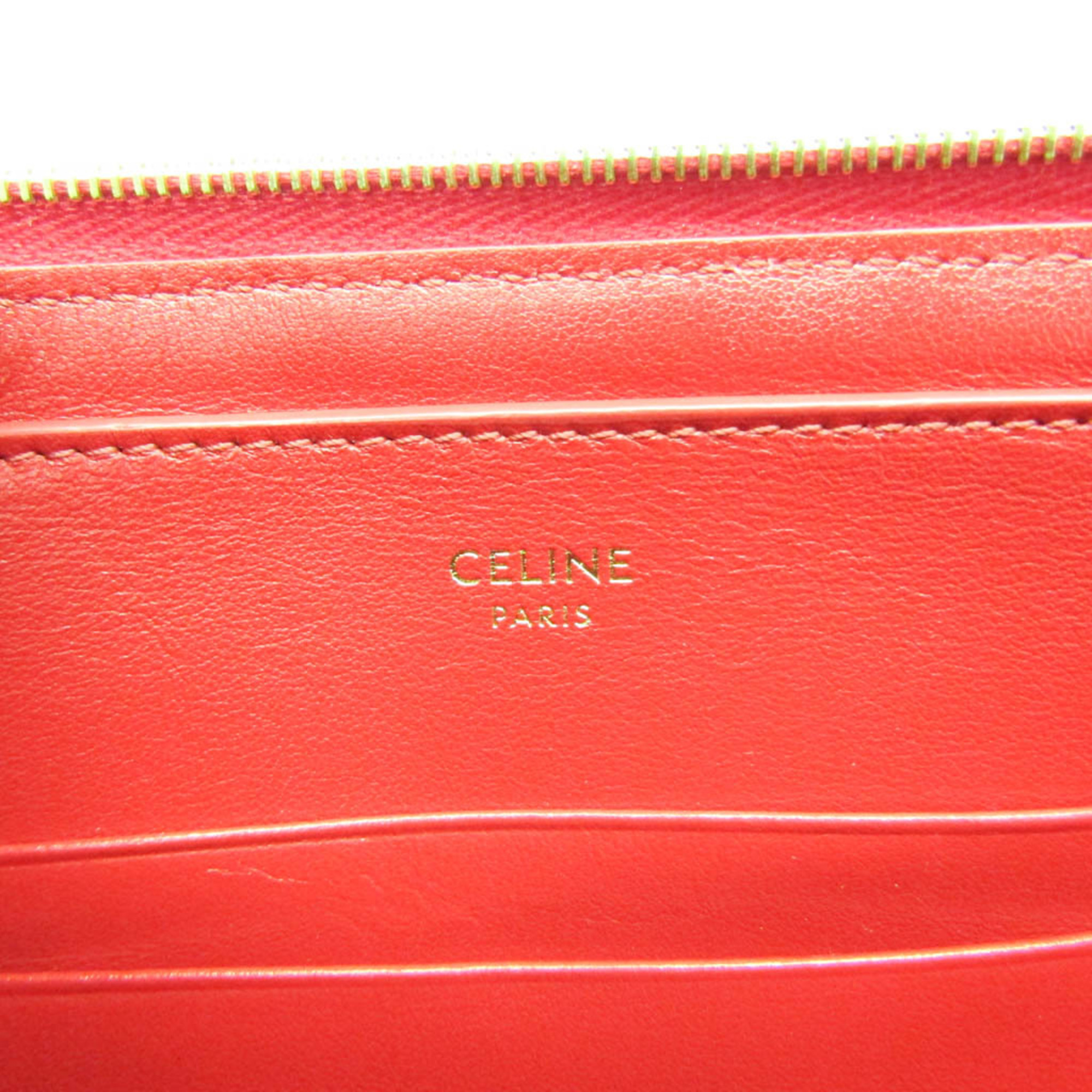 Celine C Charm 10B813BFL Women's Leather Clutch Bag,Pouch Red Color