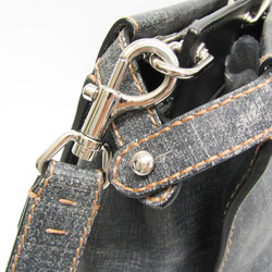Fendi Peekaboo 7VA388 Women's PVC,Leather Handbag,Shoulder Bag Black,Dark Gray,Navy