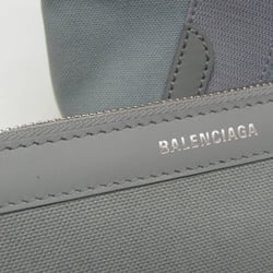 Balenciaga NAVY CABAS M 581292 Women's Leather,Canvas Tote Bag Light Blue Gray