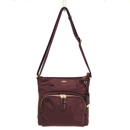 Tumi CAPRI 0484785MER Women's Nylon,Leather Shoulder Bag Bordeaux