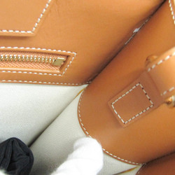 Celine Vertical Cabas Women's Leather,Canvas Shoulder Bag,Tote Bag Light Brown,Off-white
