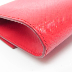Salvatore Ferragamo Gancini AU-22 C278 Women's Leather Shoulder Bag Red Color
