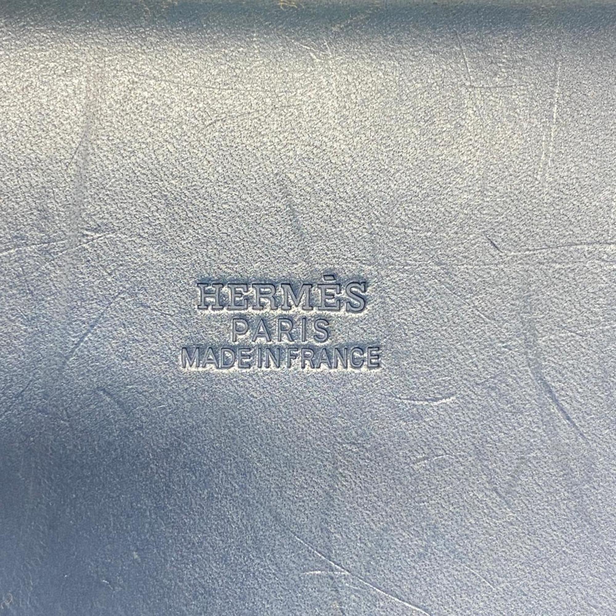 Hermes Tote Bag Airbag Cabas GM □F Stamp Toile Officier Navy Women's