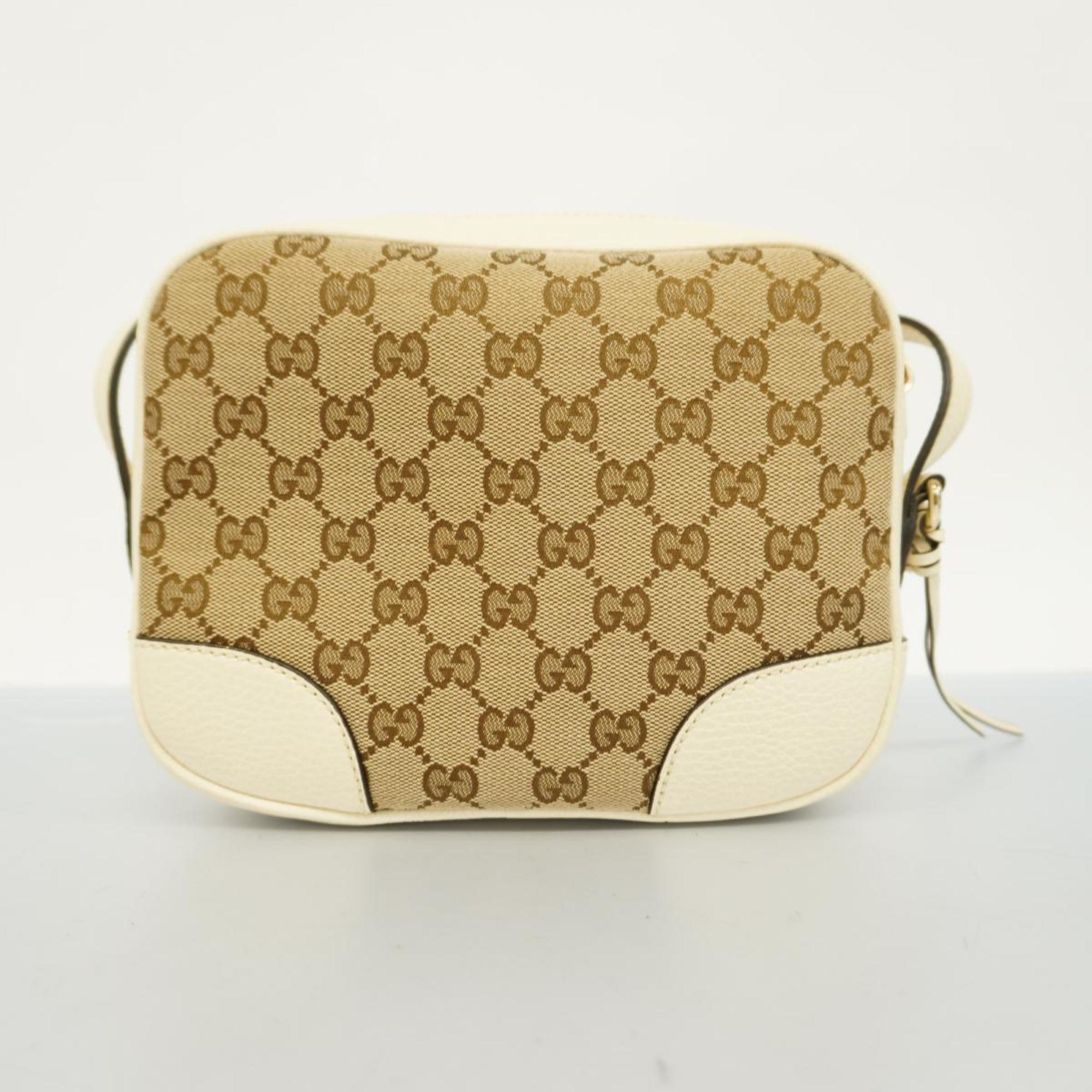 Gucci Shoulder Bag GG Canvas Interlocking G 449413 Beige White Women's