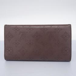 Louis Vuitton Tri-fold Long Wallet Mahina Portefeuille Amelia M58125 Acajou Men's Women's