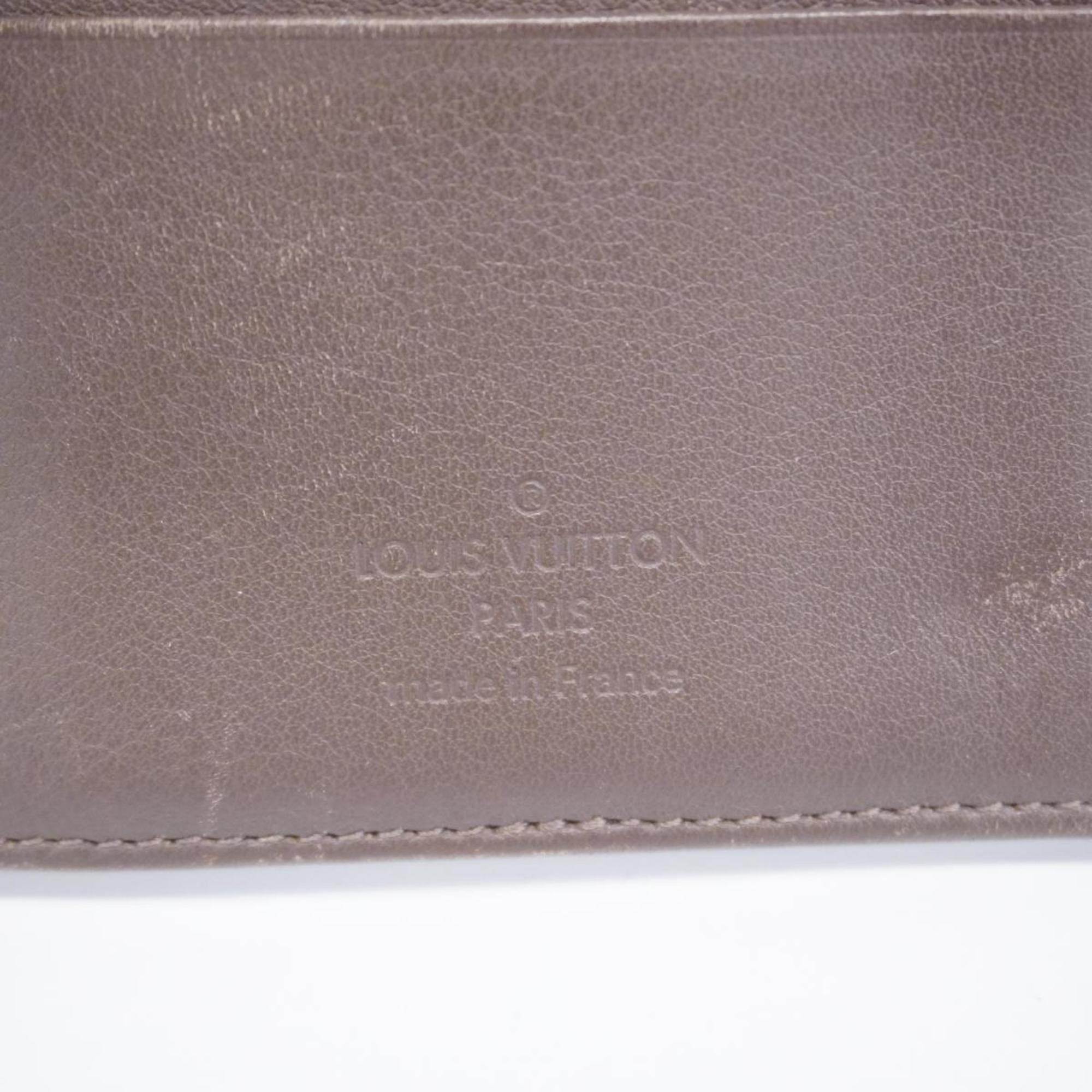Louis Vuitton Tri-fold Long Wallet Mahina Portefeuille Amelia M58125 Acajou Men's Women's