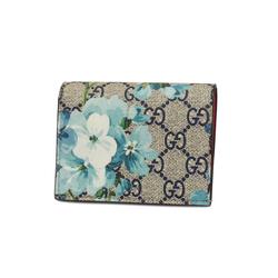 Gucci Wallet GG Supreme Blooms 546372 Leather Navy Women's