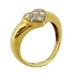 Tiffany Ring Friendship Heart 6PD Diamond K18YG Yellow Gold Women's