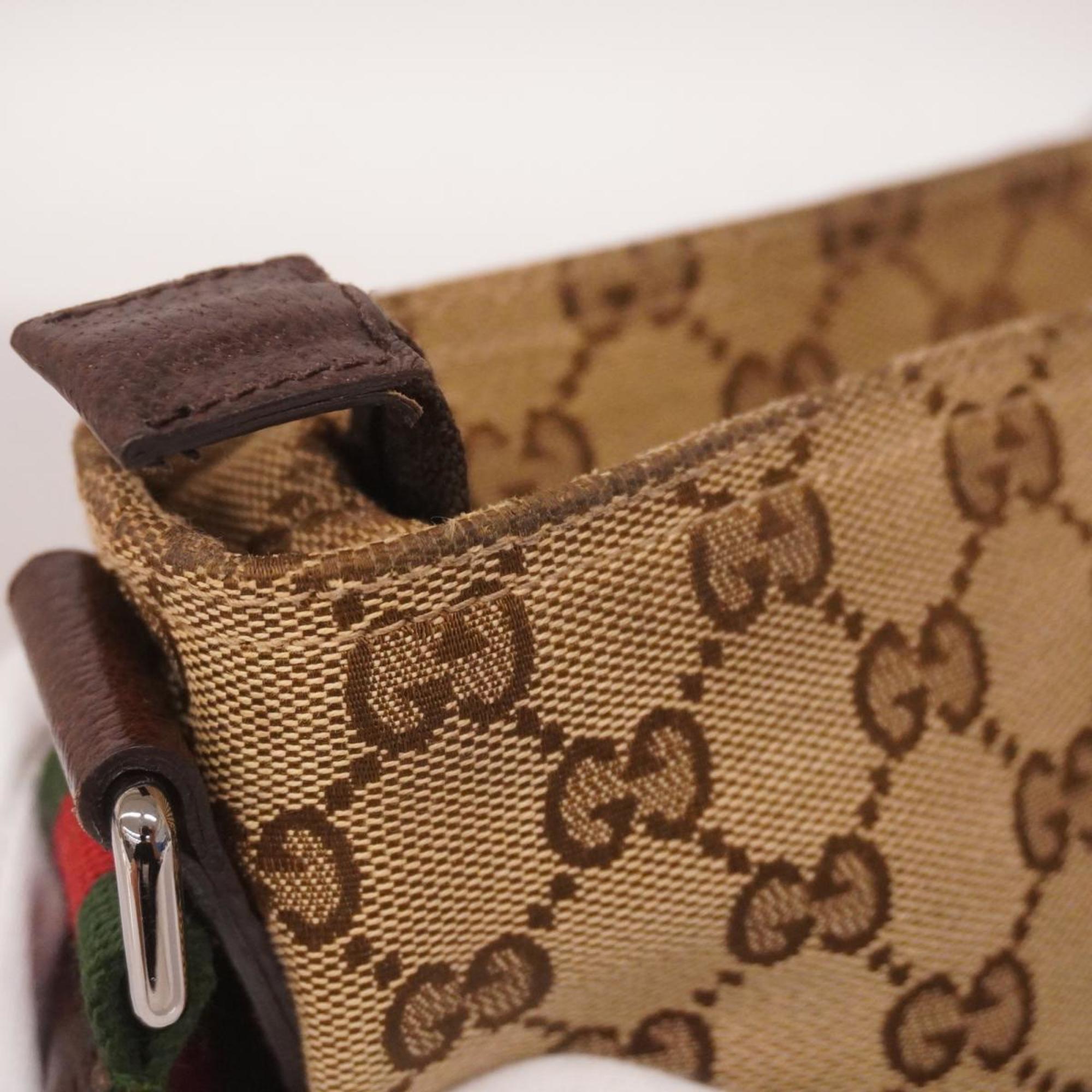 Gucci Shoulder Bag GG Canvas Sherry Line 189749 Brown Women's