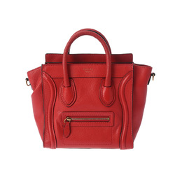 CELINE Luggage Nano Shopper Red 189243 Women's Calfskin Handbag