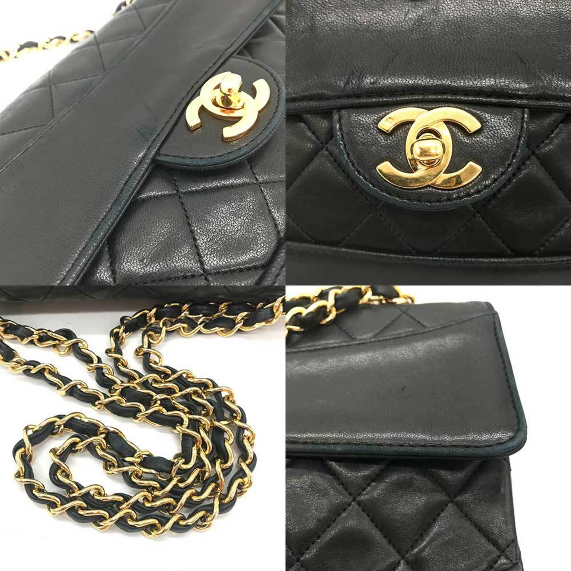 Chanel Matelasse Chain Shoulder Bag Lambskin CHANEL Black
