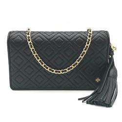 TORY BURCH Chain Shoulder Wallet Leather Black