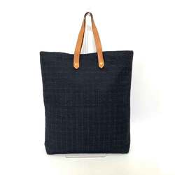 Hermes Bag Amedaba GM Black x Brown Tote Handbag Women's Men's Cotton Canvas Leather HERMES