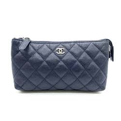 Chanel Accessories Matelasse Navy Coco Mark Women's Caviar Skin Leather A69259 CHANEL
