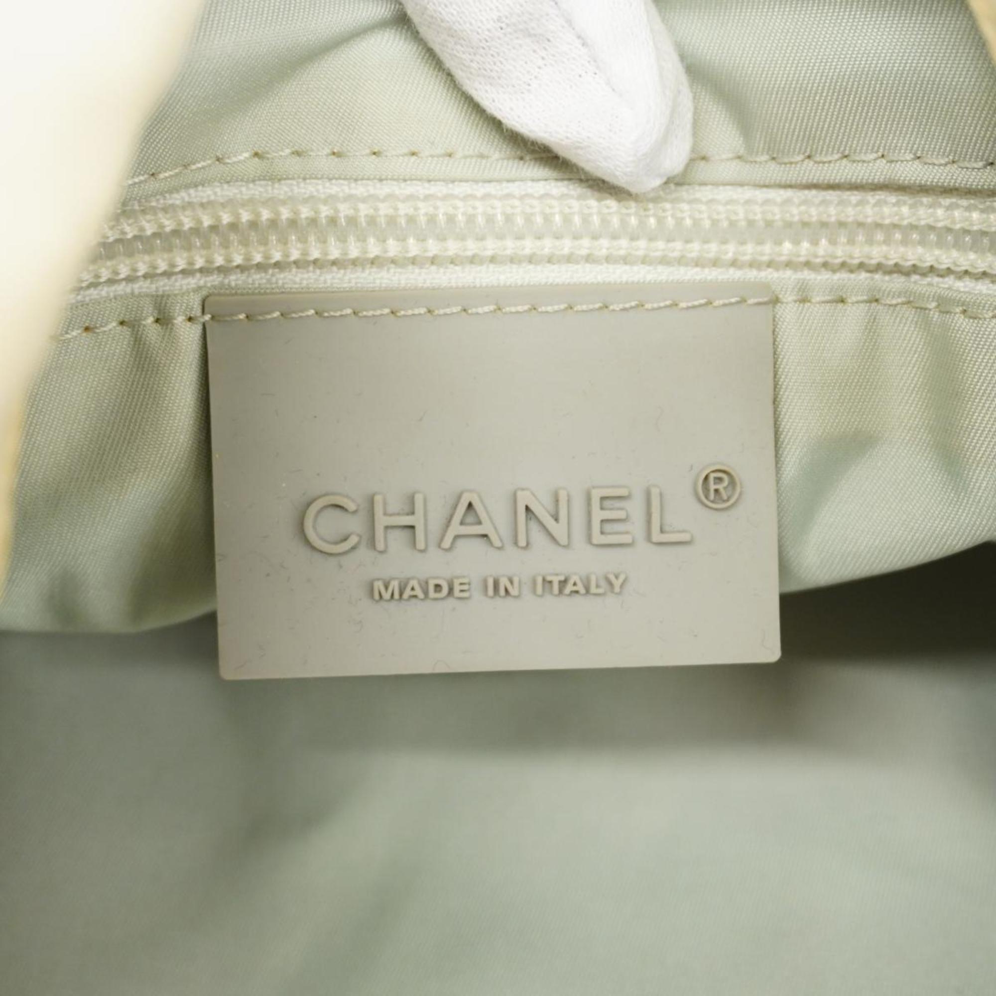 Chanel Boston Bag Sports Camellia Nylon White Men's Women's