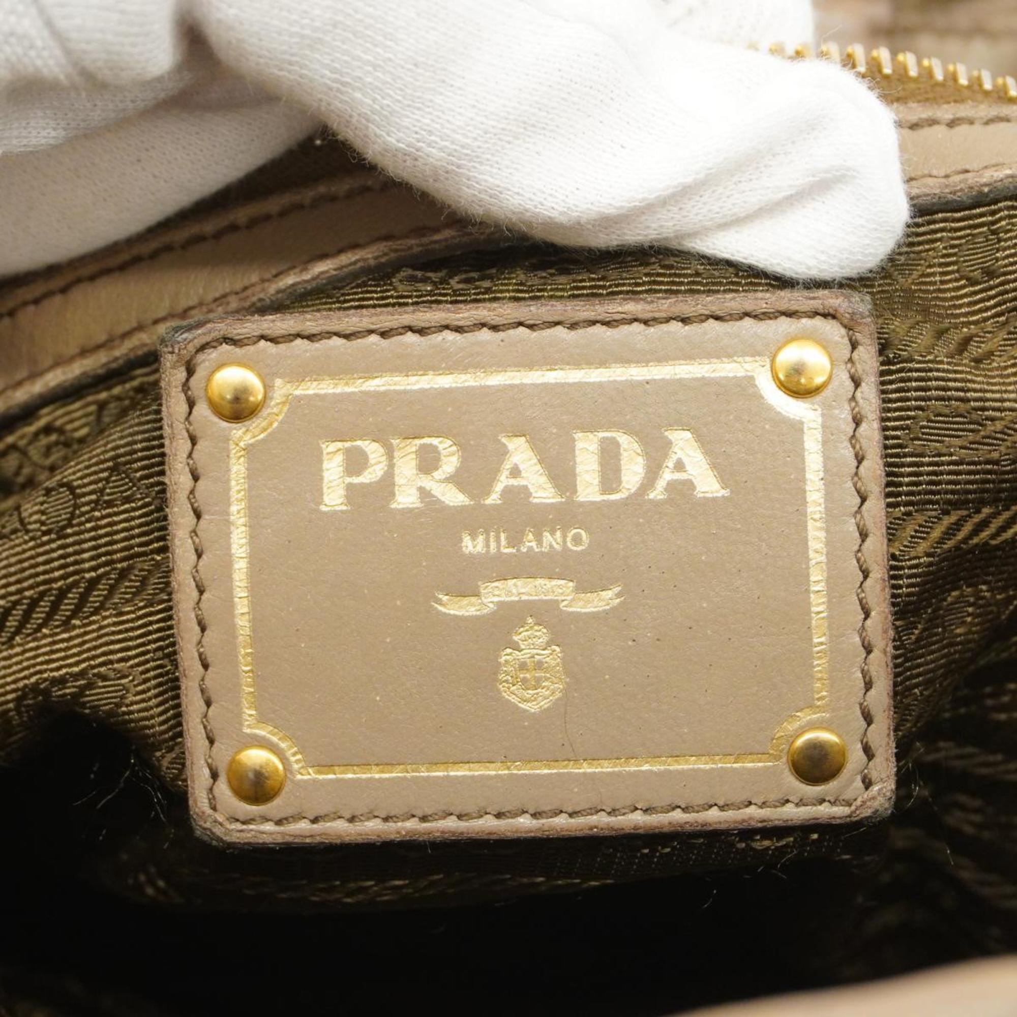 Prada handbag leather beige ladies