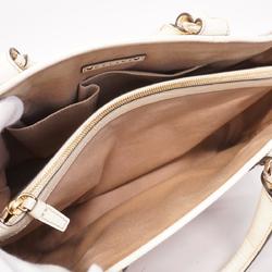 Celine handbag Macadam Boogie bag canvas leather beige white ladies