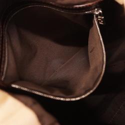 Fendi Shoulder Bag Zucca Nylon Canvas Brown Beige Women's