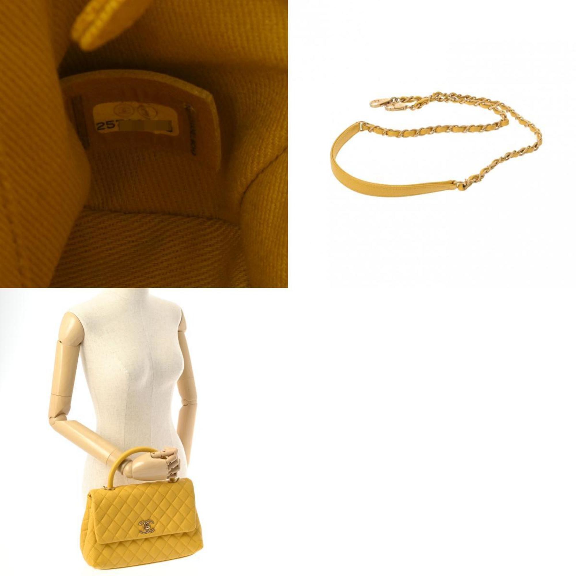 CHANEL Chanel Matelasse 29 Yellow A92991 Women's Caviar Skin Handbag