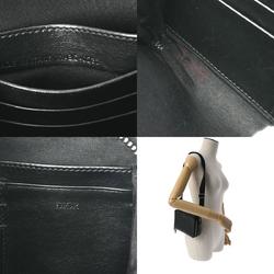 CHRISTIAN DIOR Christian Dior Zip Pouch with Strap Black 2ESBC119CDI Men's Calfskin Shoulder Bag