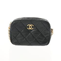 CHANEL Chanel Matelasse Camera Bag Chain Shoulder Black AS3383 Women's Lambskin