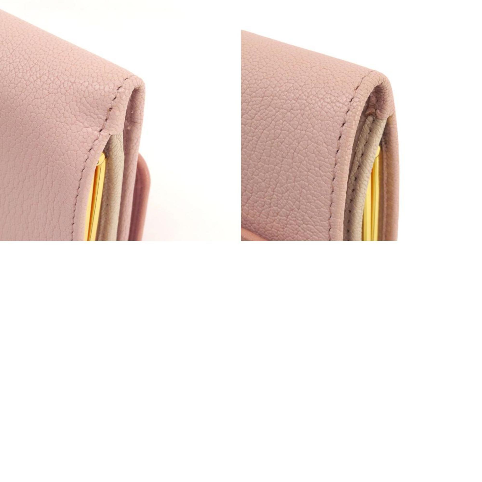Miu Miu Miu Ribbon Motif Bi-fold Wallet Leather Women's MIUMIU