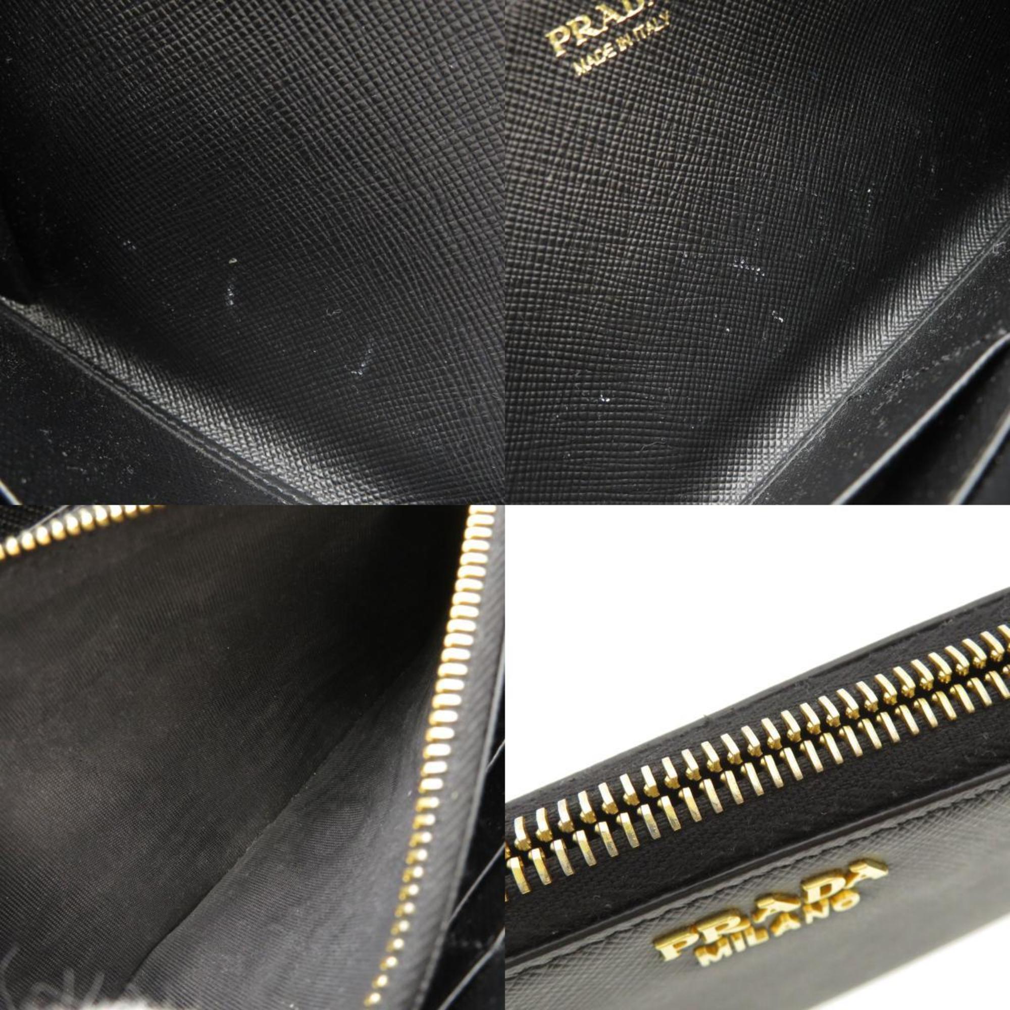 Prada motif long wallet leather women's PRADA